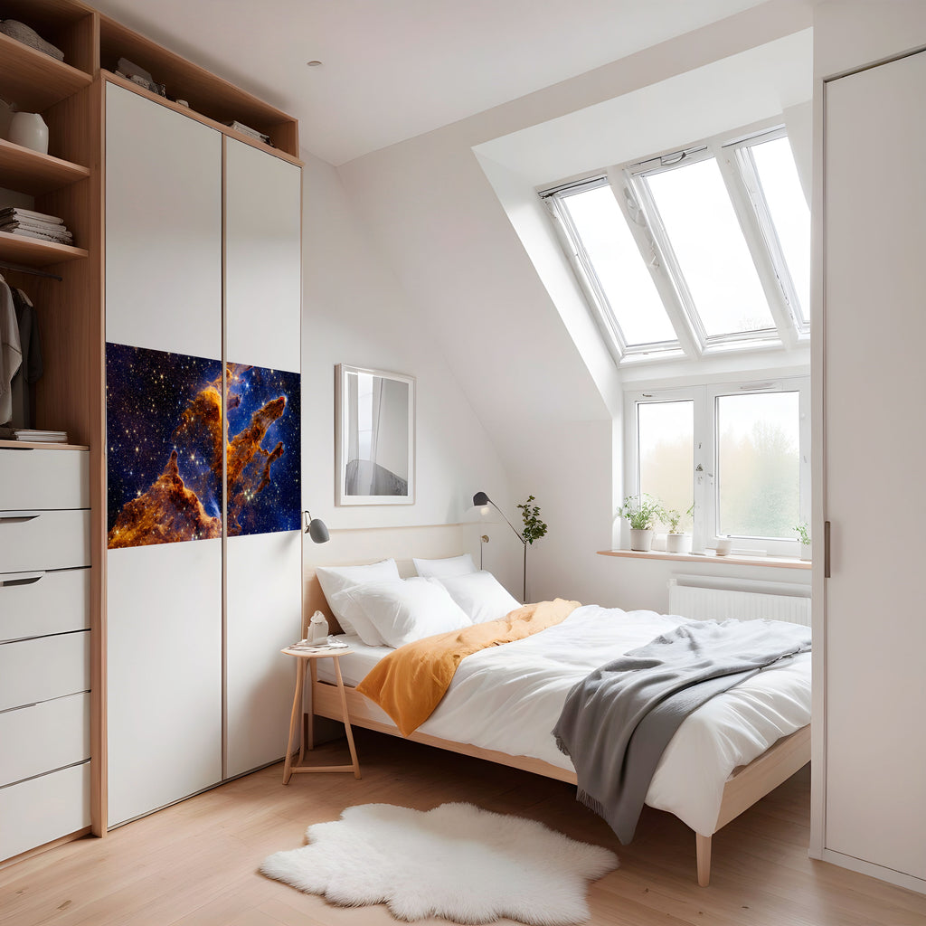 Póster horizontal autoadhesivo "Paisaje de ensueño cósmico"