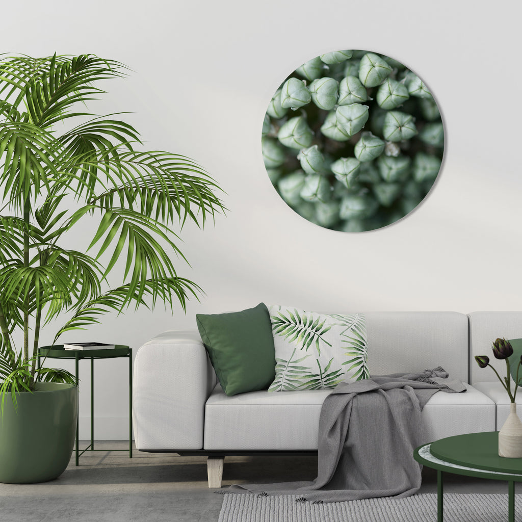 TEXTURED GREEN TIDBITS Round Wall Art