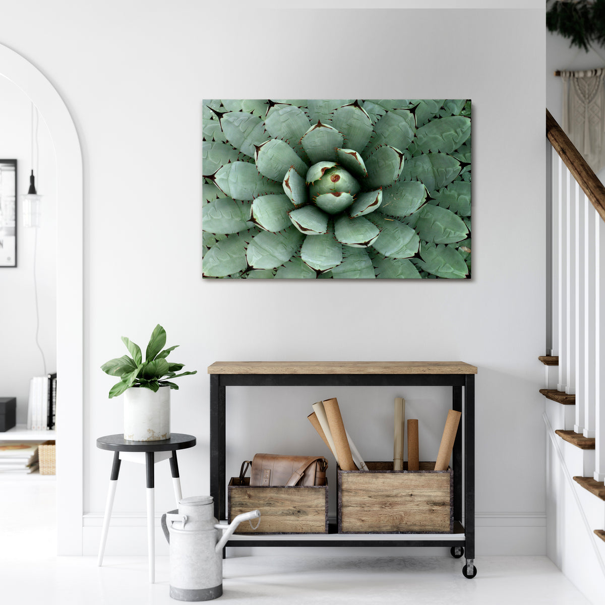 SUCCULENT SYMMETRY Cuadro en lienzo horizontal