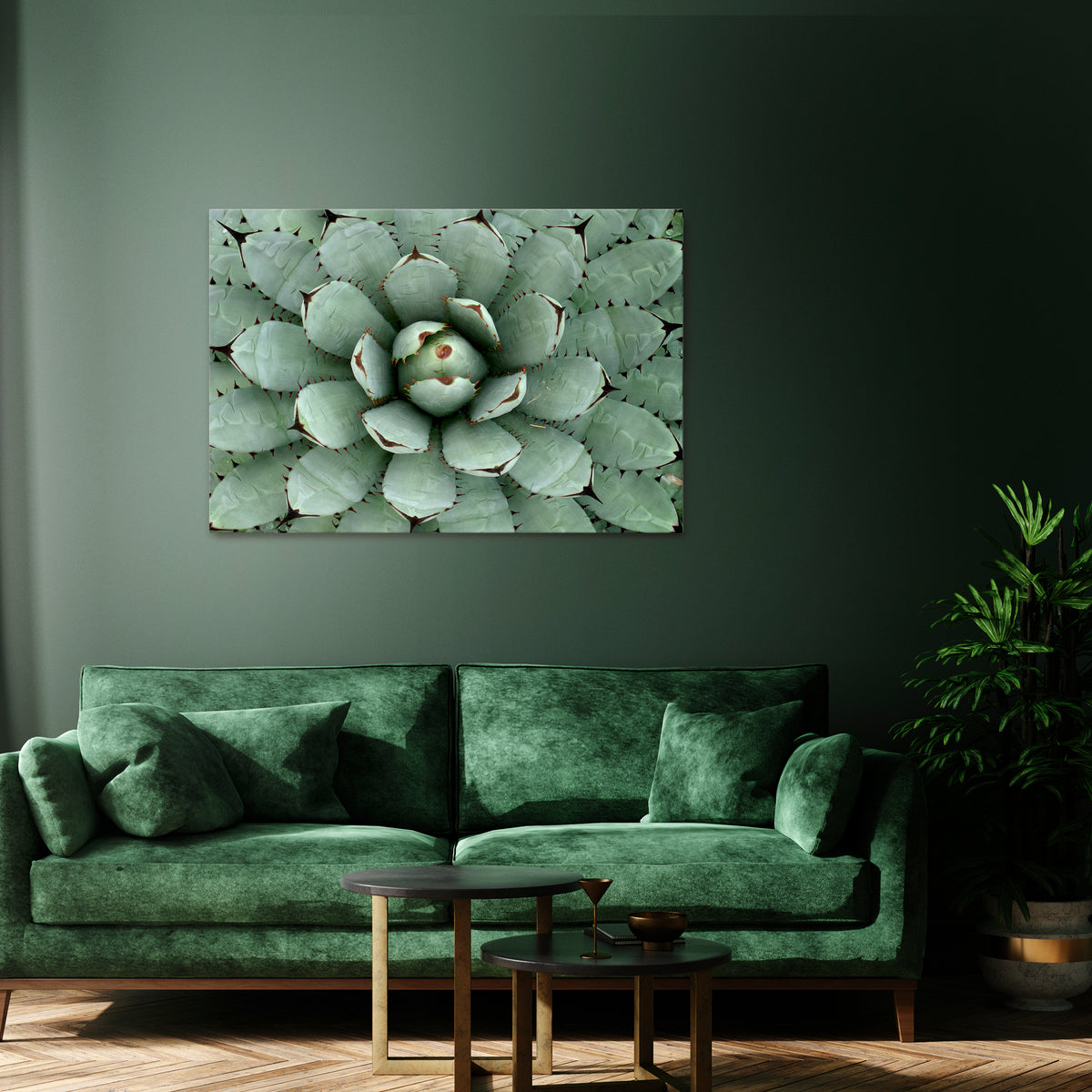 SUCCULENT SYMMETRY Cuadro en lienzo horizontal