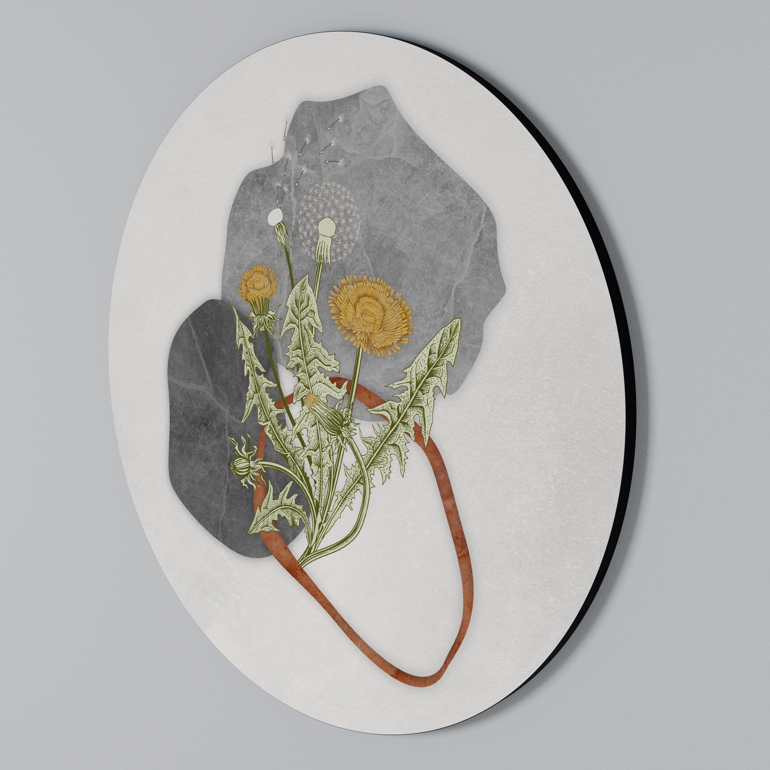 DANDELION RING Round Wall Art