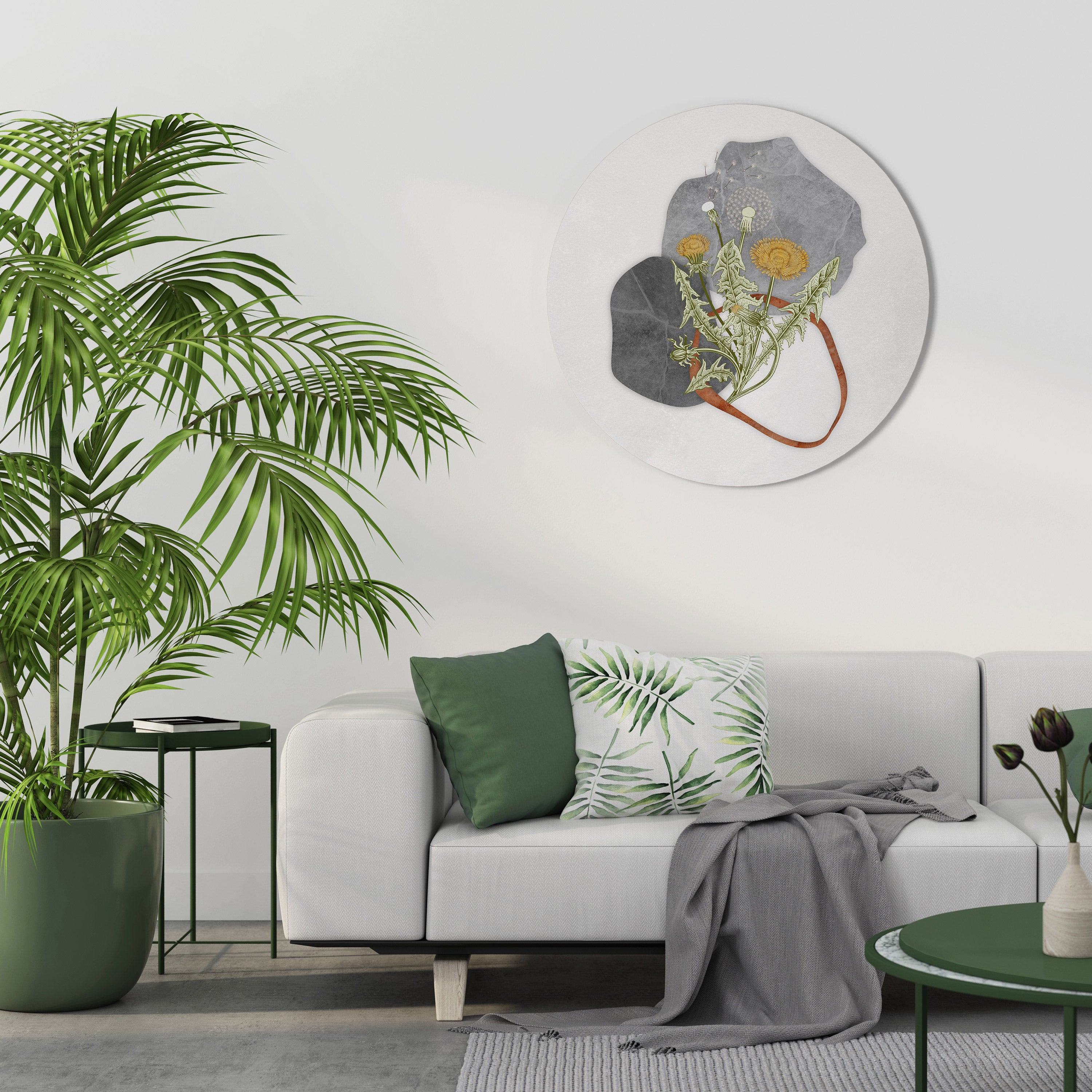 DANDELION RING Round Wall Art