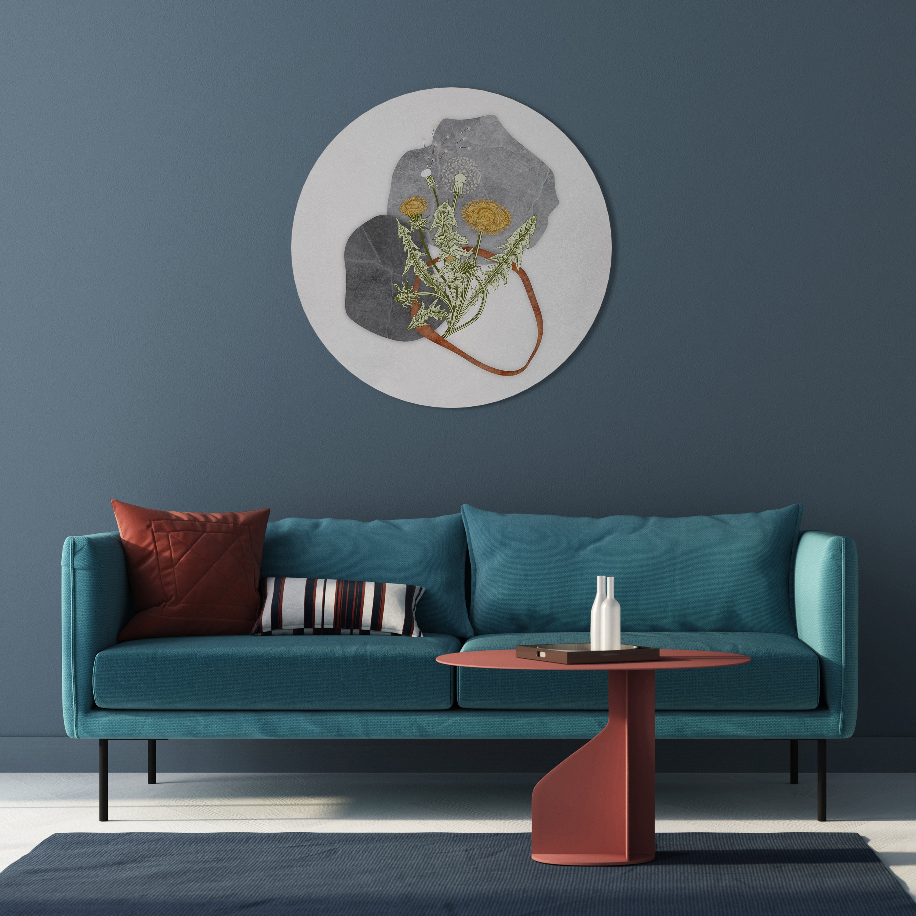 DANDELION RING Round Wall Art