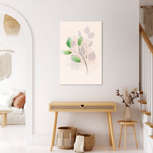 SERENE LEAF SONG Vertical Canvas Print