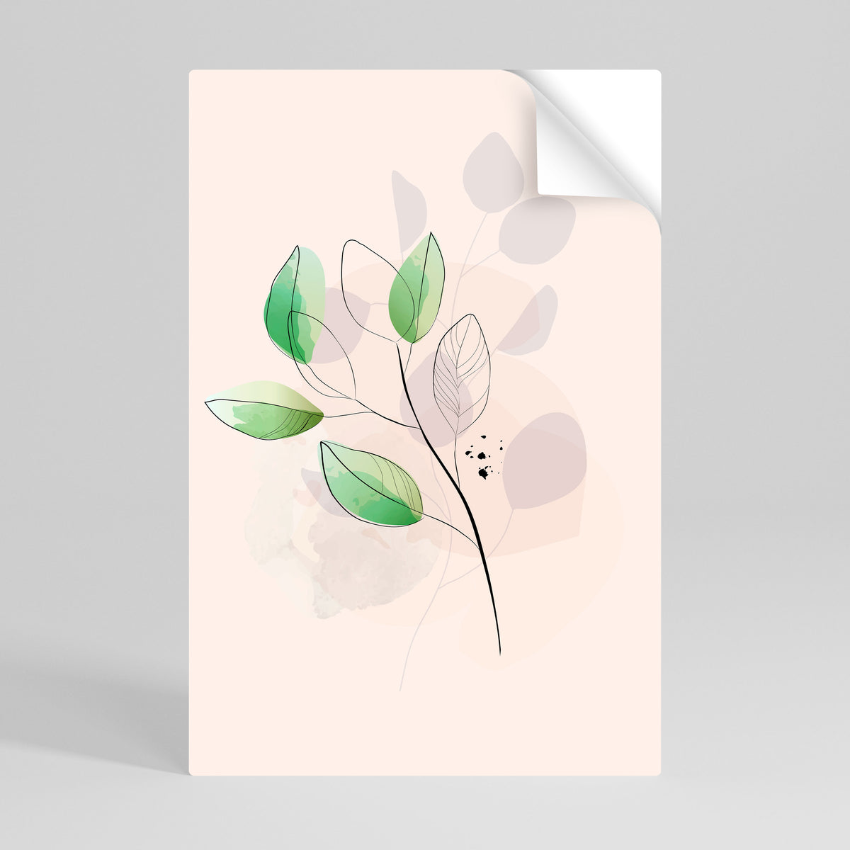 SERENE LEAF SONG Peel and Stick Vertical Poster