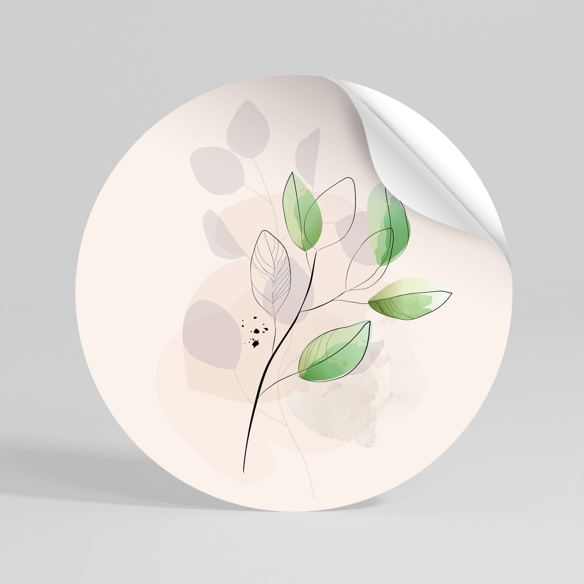 SERENE LEAF SONG Vinilo adhesivo redondo
