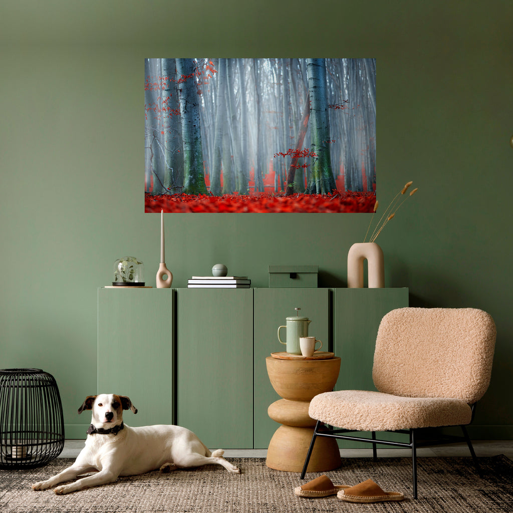 Póster horizontal autoadhesivo TRANQUIL RED ELEGANCE