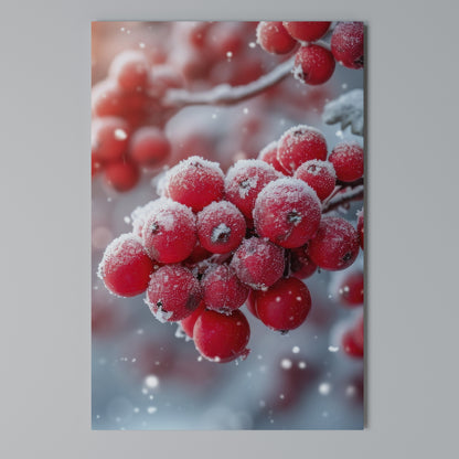 WINTER'S CRIMSON TREASURES Cuadro en lienzo vertical