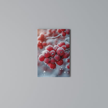 WINTER'S CRIMSON TREASURES Cuadro en lienzo vertical