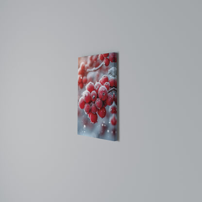 WINTER'S CRIMSON TREASURES Cuadro en lienzo vertical