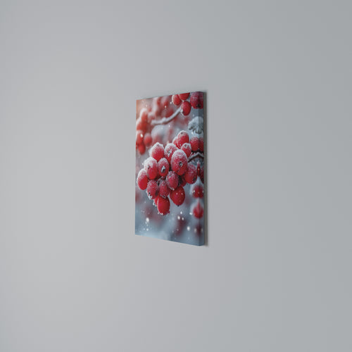 WINTER'S CRIMSON TREASURES Cuadro en lienzo vertical
