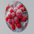 WINTER'S CRIMSON TREASURES Arte de pared redondo