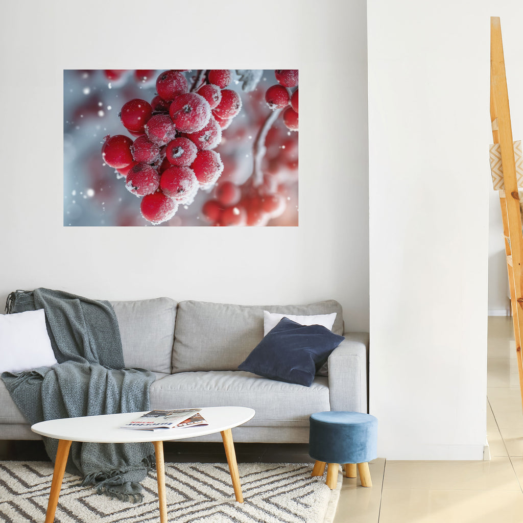 Póster horizontal autoadhesivo TESOROS CARMESÍ DEL INVIERNO