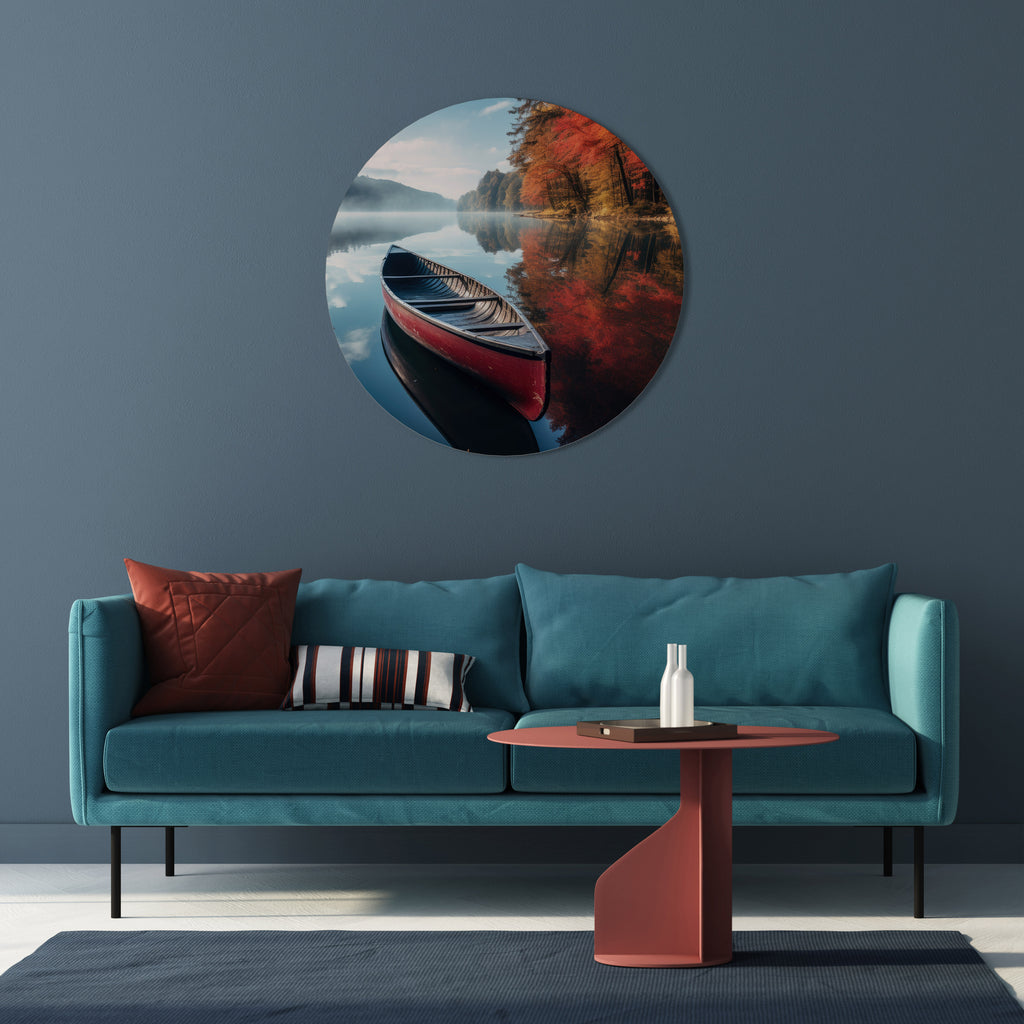 BOAT OF TRANQUILITY Round Wall Art