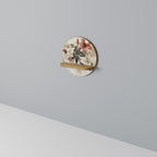 PETAL POETRY Round Art Shelf In Oak Effect