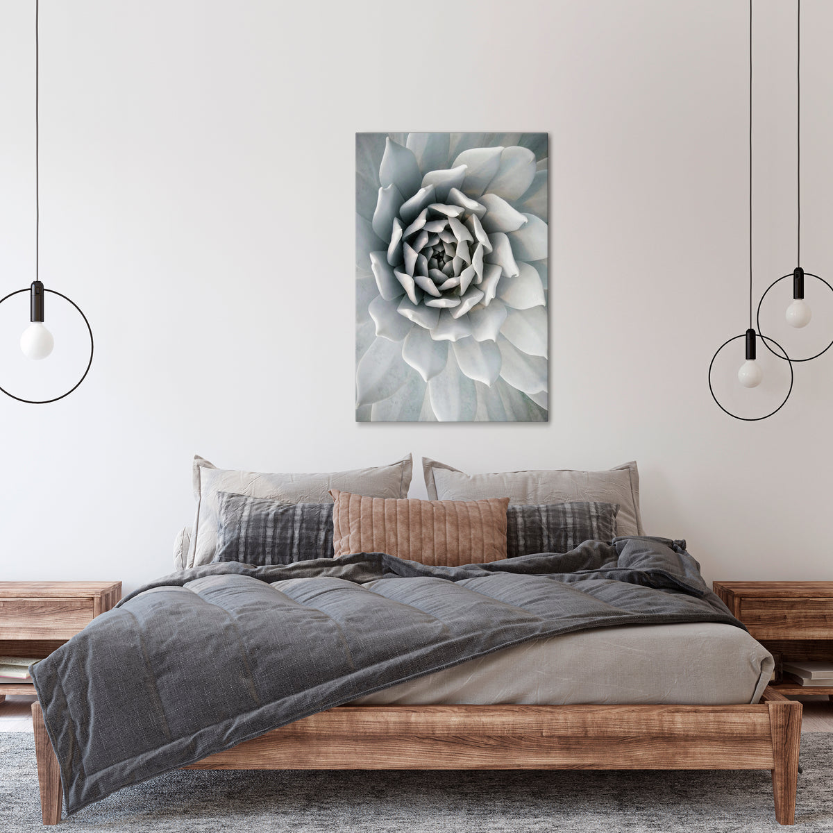 ELEGANT PETAL SWIRL Cuadro en lienzo vertical