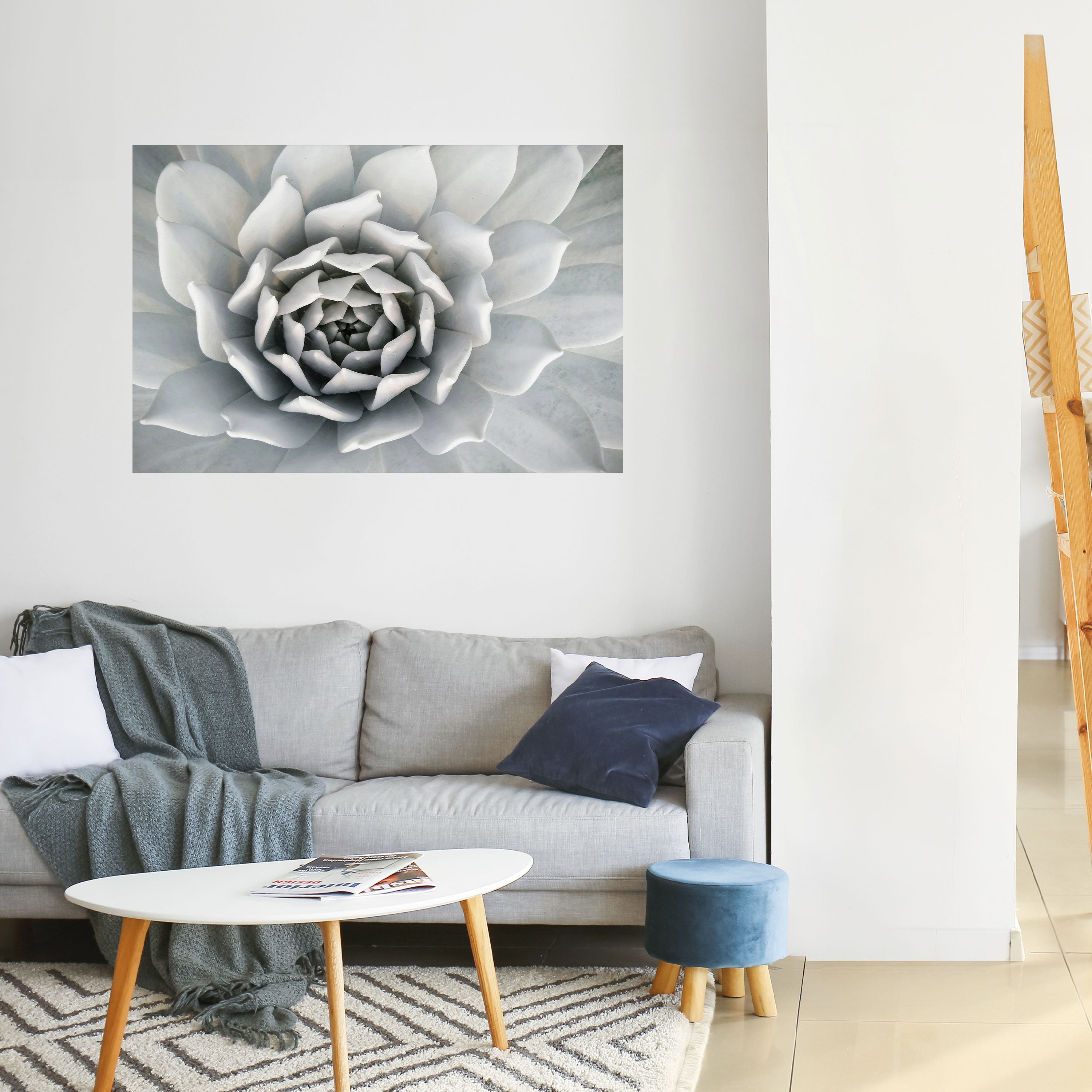 Póster horizontal autoadhesivo con diseño de REMOLINO DE PÉTALOS ELEGANTE