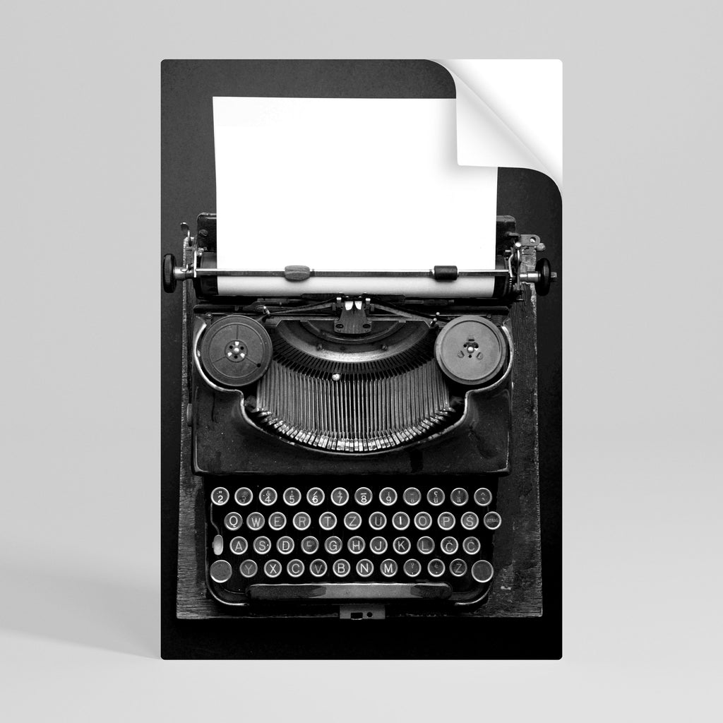 Póster vertical autoadhesivo "Sinfonía de máquina de escribir"