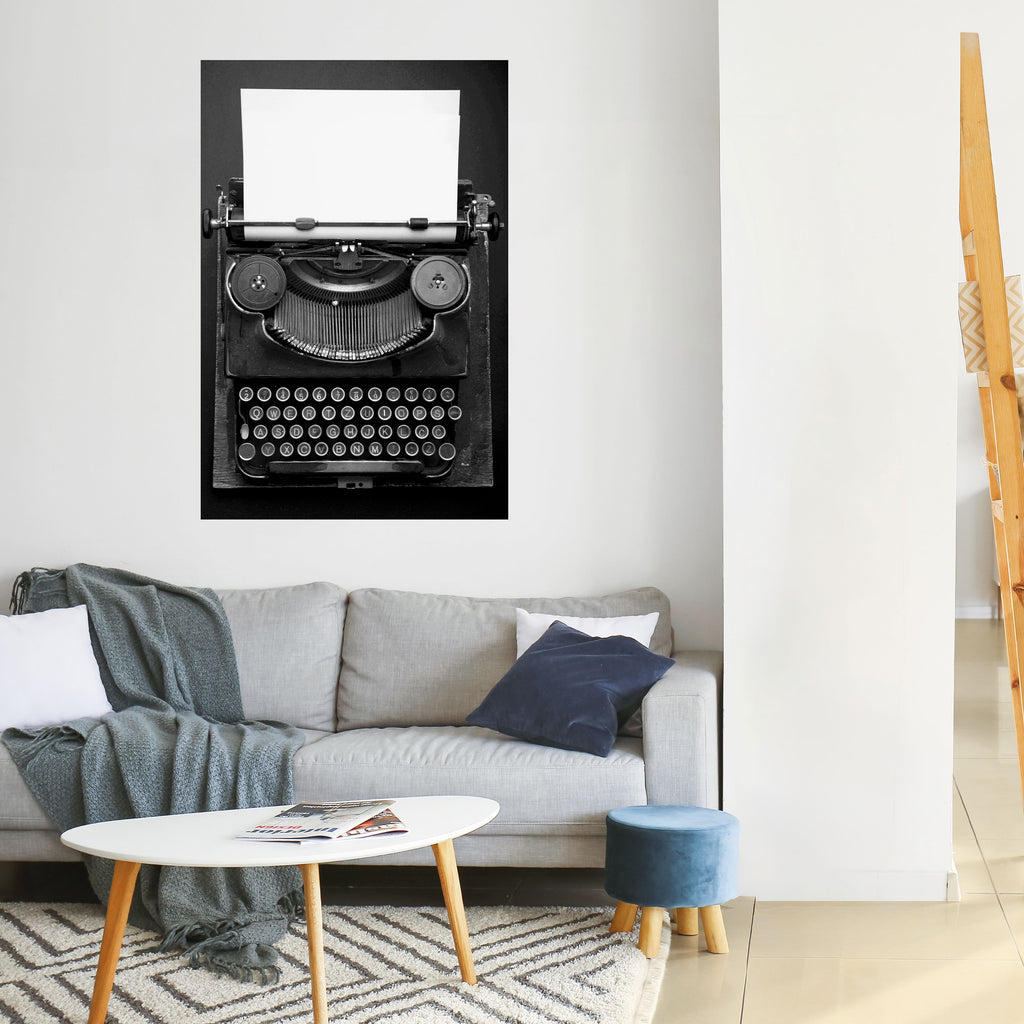 Póster vertical autoadhesivo "Sinfonía de máquina de escribir"
