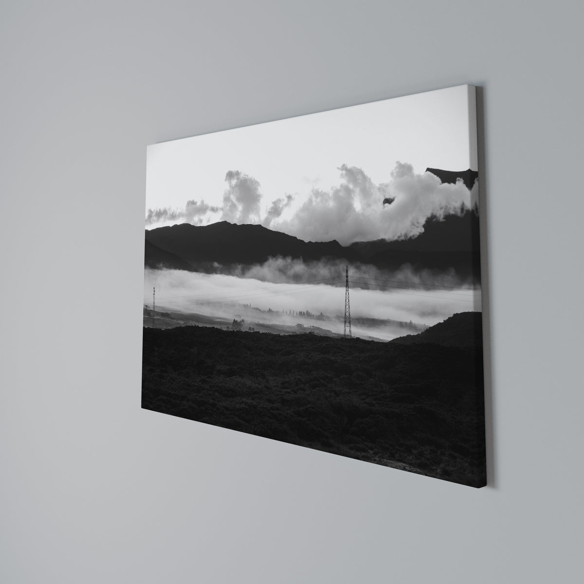 MISTY MOUNTAIN RADIANCE Cuadro en lienzo horizontal