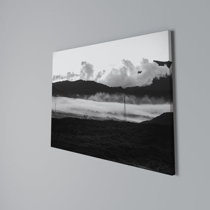 MISTY MOUNTAIN RADIANCE Cuadro en lienzo horizontal