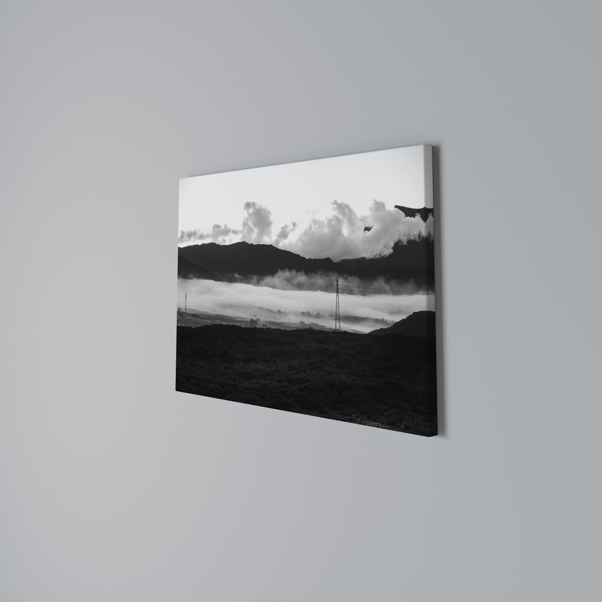 MISTY MOUNTAIN RADIANCE Cuadro en lienzo horizontal