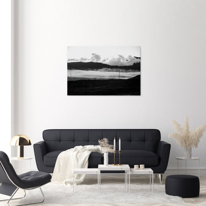 MISTY MOUNTAIN RADIANCE Cuadro en lienzo horizontal