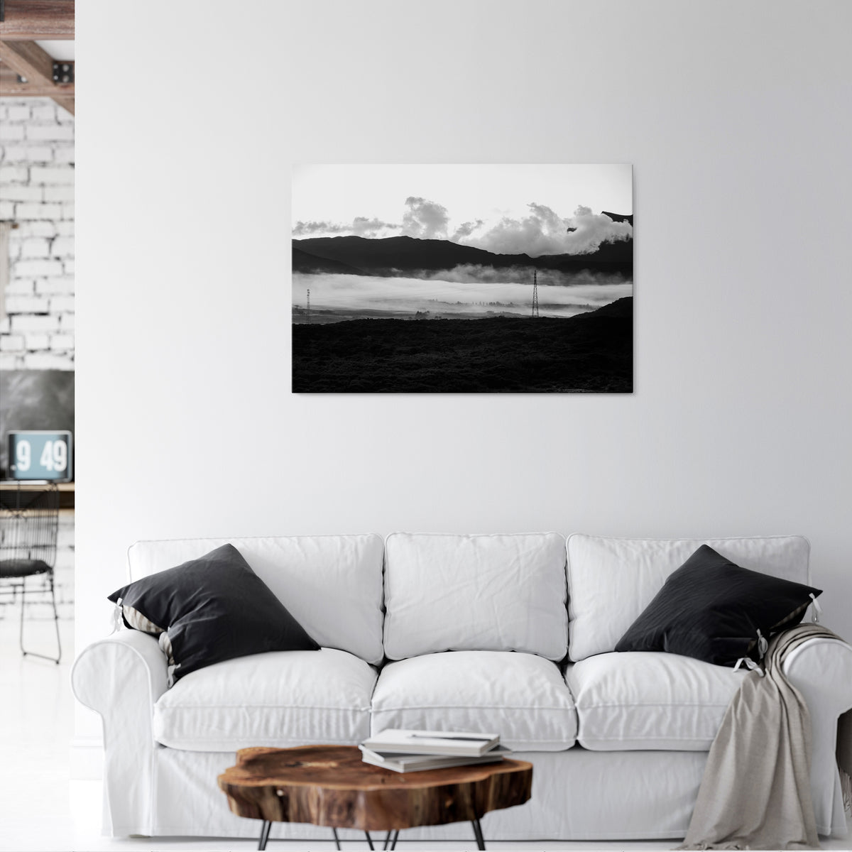 MISTY MOUNTAIN RADIANCE Cuadro en lienzo horizontal