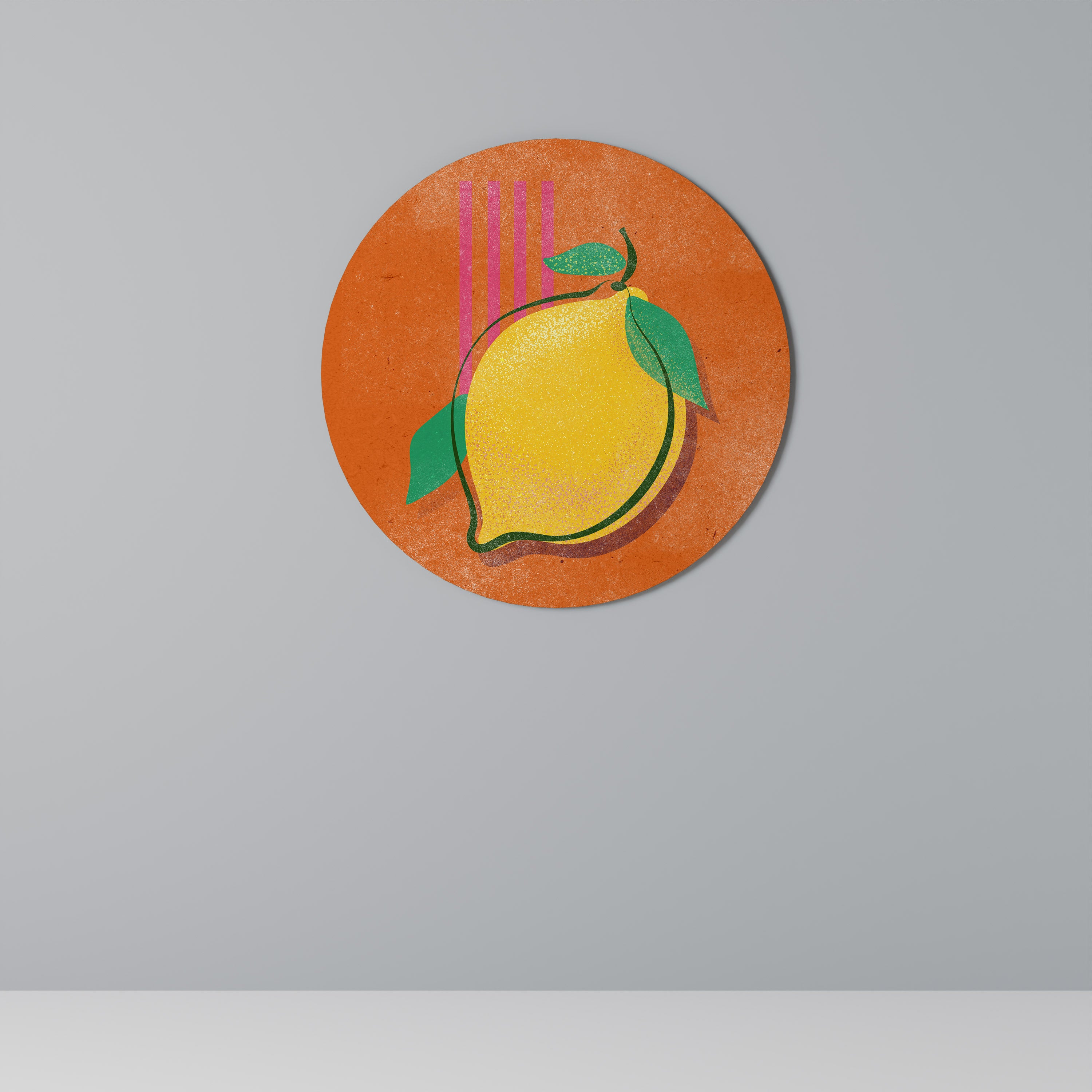 Arte de pared redondo LUSCIOUS LEMON