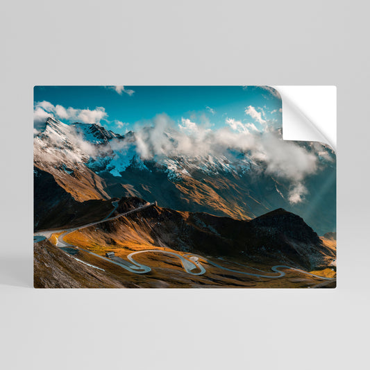 MOUNTAIN SERPENTINE Póster adhesivo horizontal