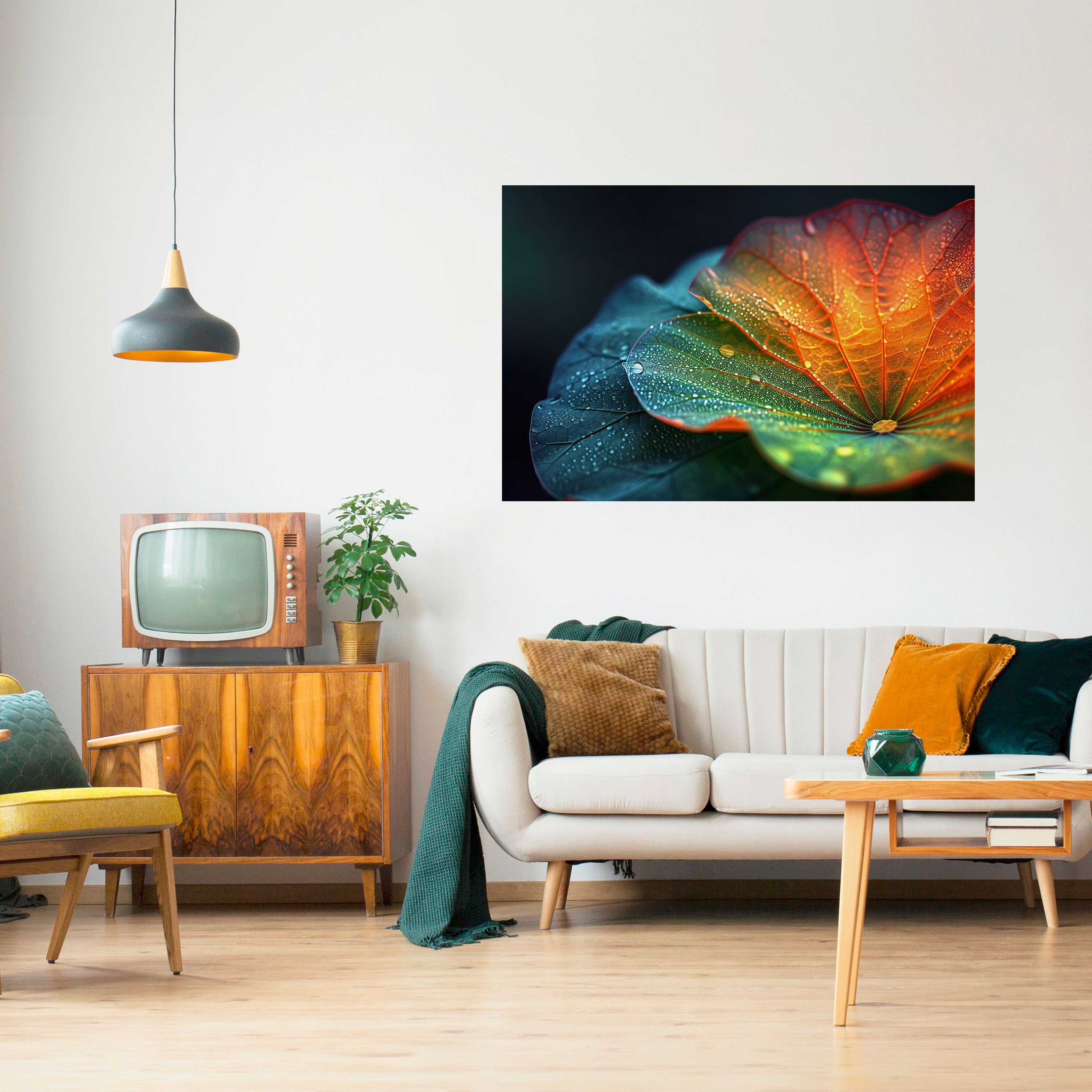 ECOS DE LLUVIA Póster horizontal autoadhesivo