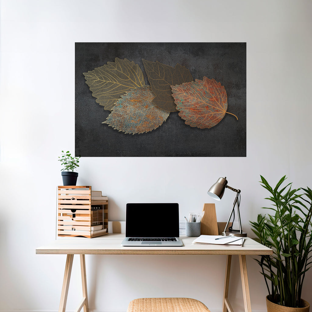 FOLLAJE EN FOCO Póster horizontal autoadhesivo