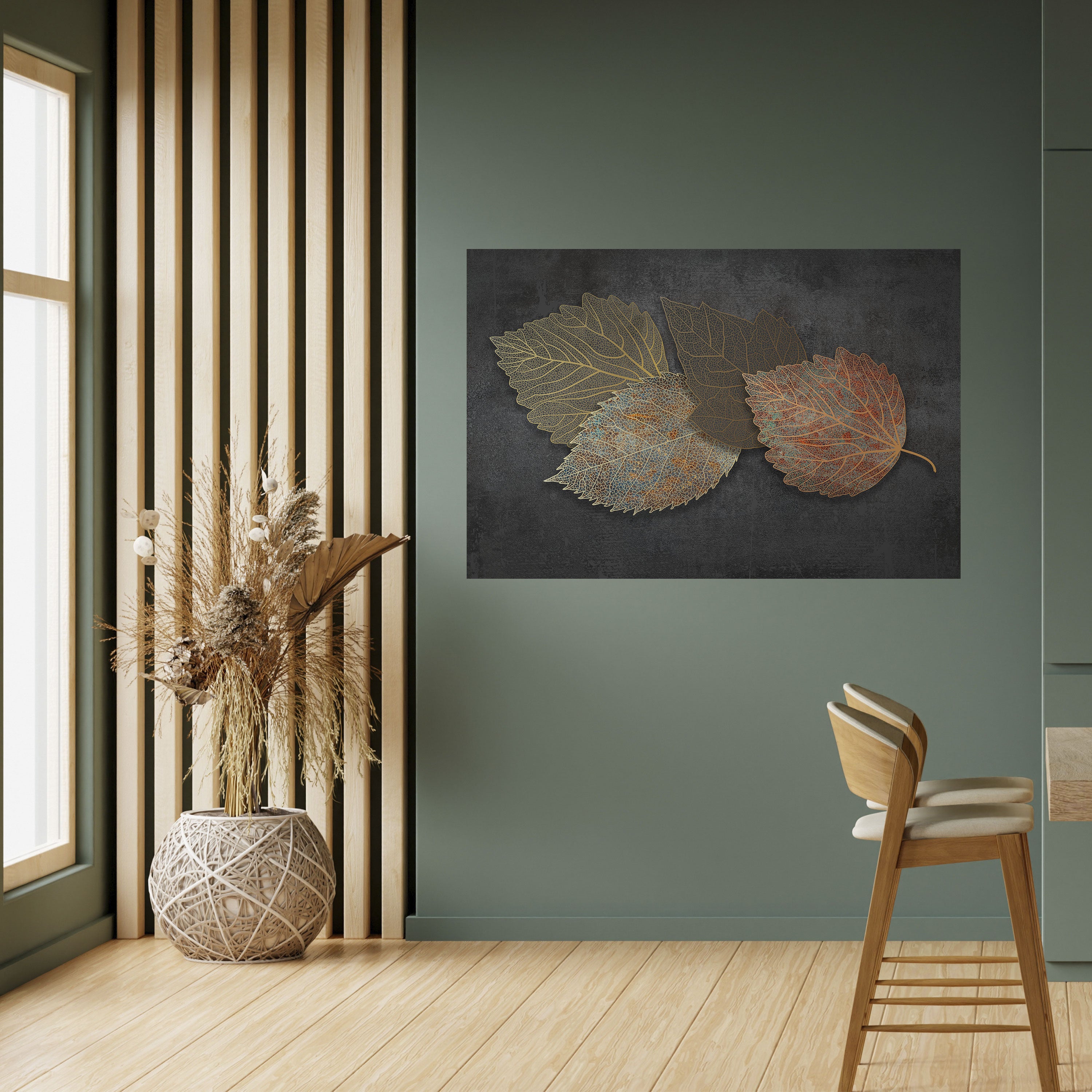 FOLLAJE EN FOCO Póster horizontal autoadhesivo