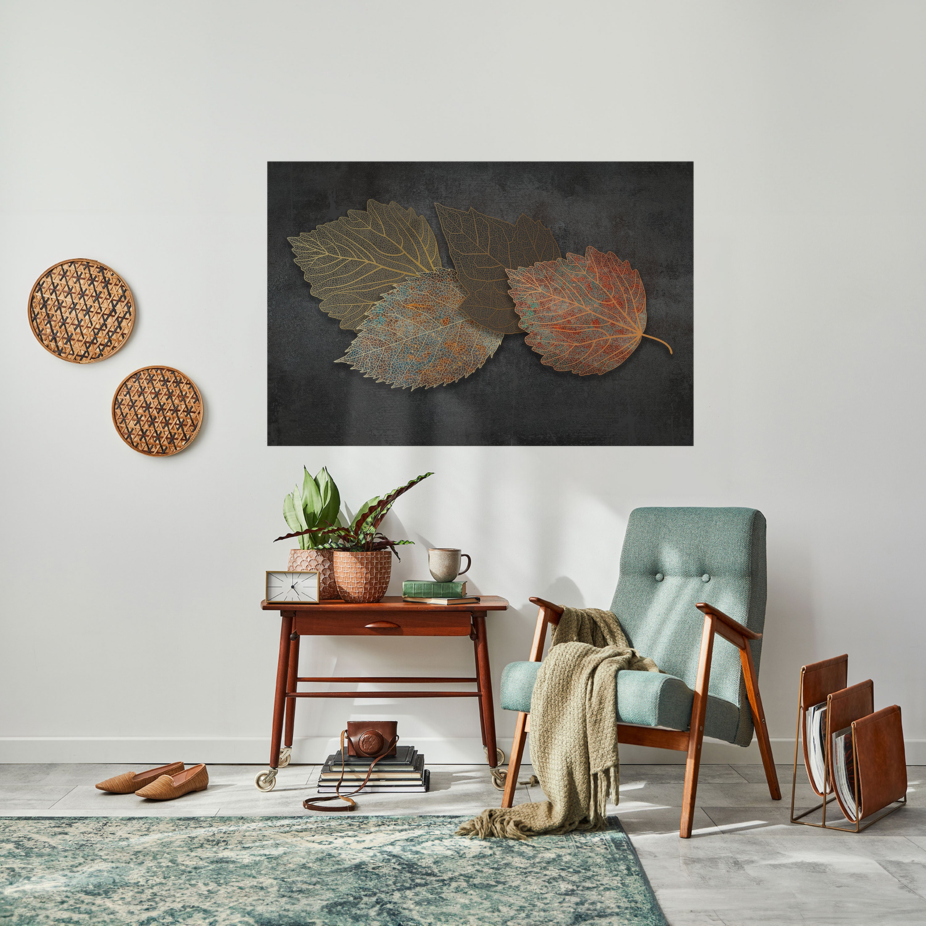 FOLLAJE EN FOCO Póster horizontal autoadhesivo