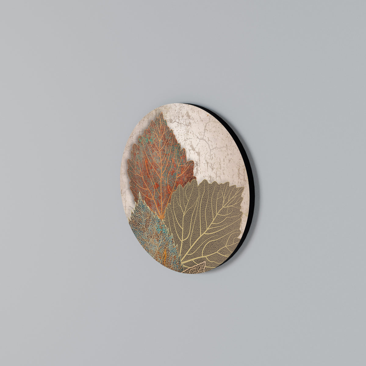 LEAVES OF TIME Arte de pared redondo