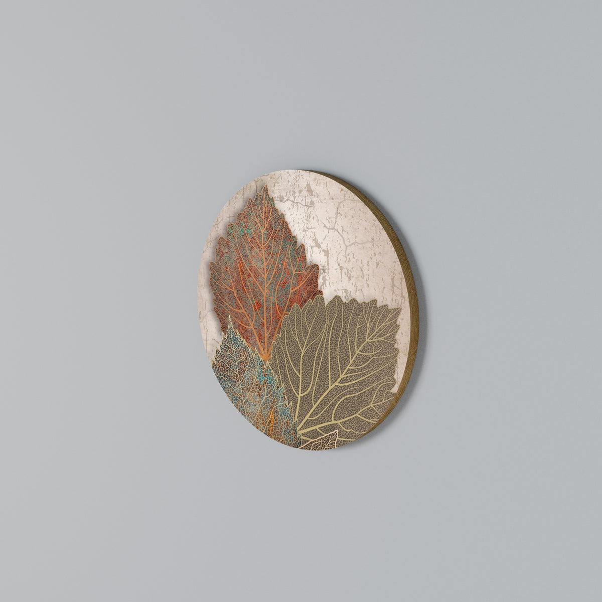 LEAVES OF TIME Arte de pared redondo