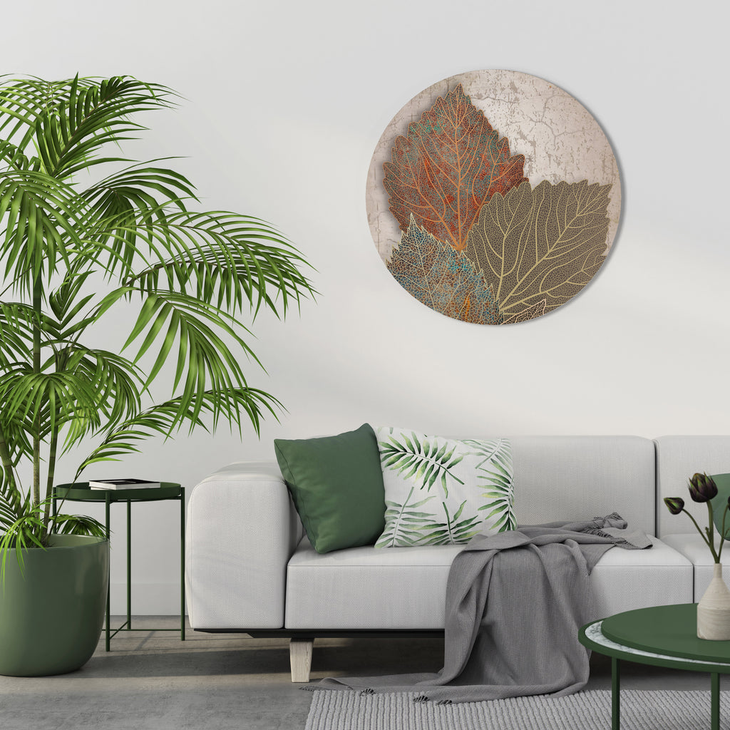 LEAVES OF TIME Round Wall Art