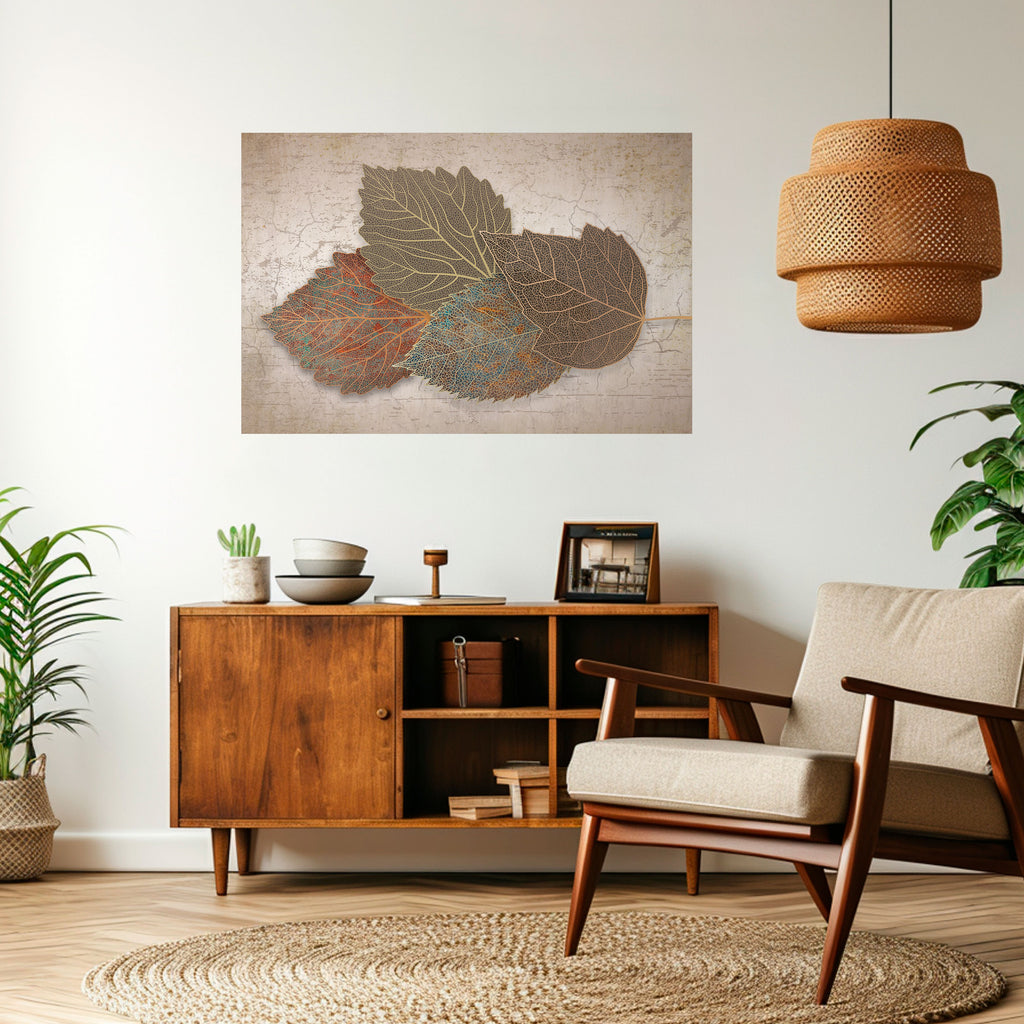 Póster horizontal autoadhesivo "HOJAS DEL TIEMPO"