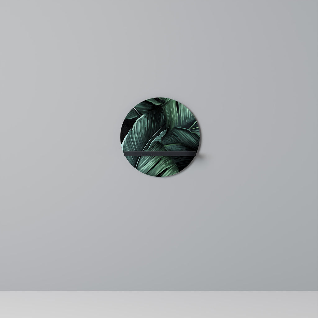 Estantería de arte redonda LEAFY ELEGANCE con acabado negro