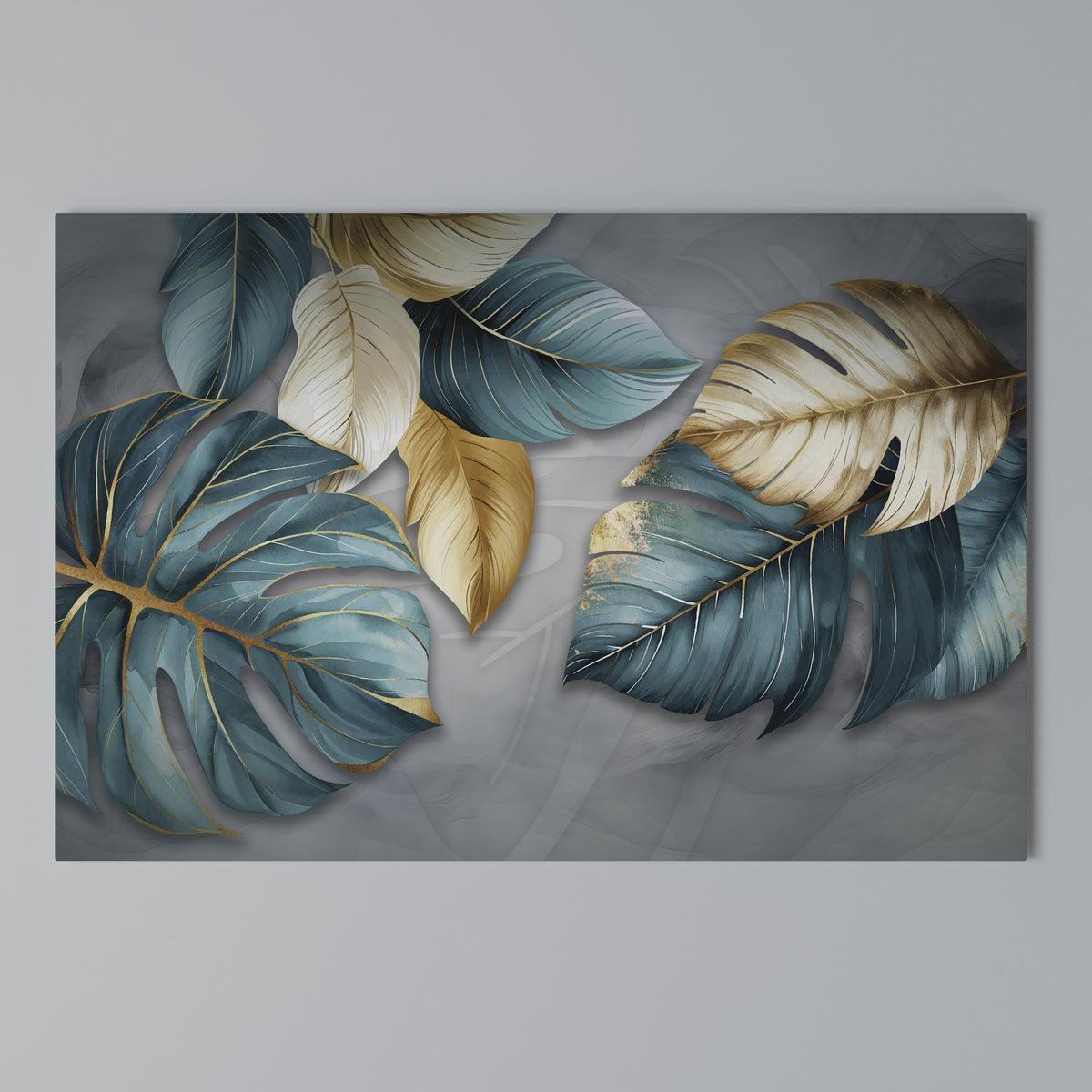 ELEGANCE IN LEAVES Cuadro en lienzo horizontal