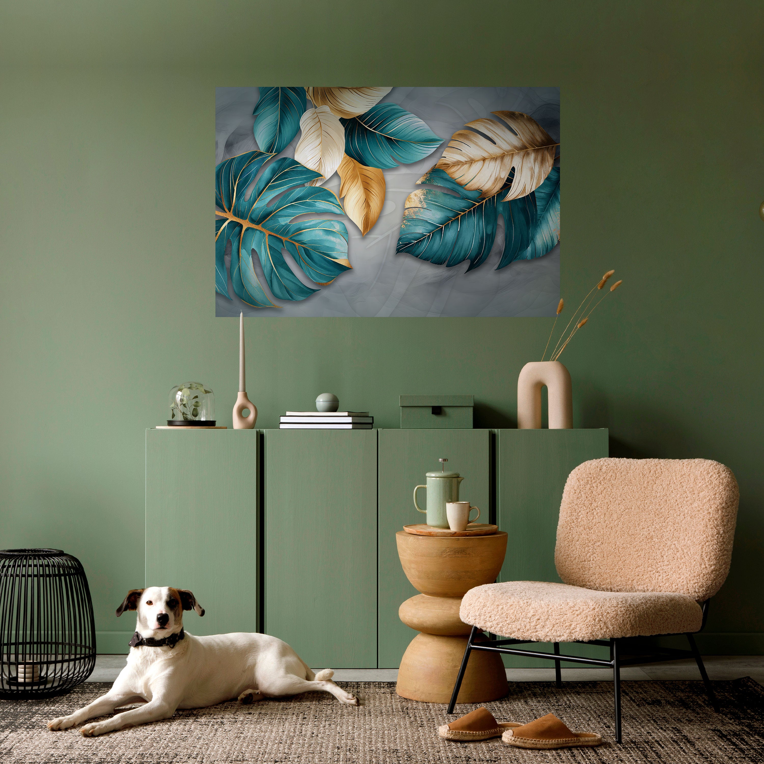 Póster horizontal autoadhesivo ELEGANCIA EN HOJAS