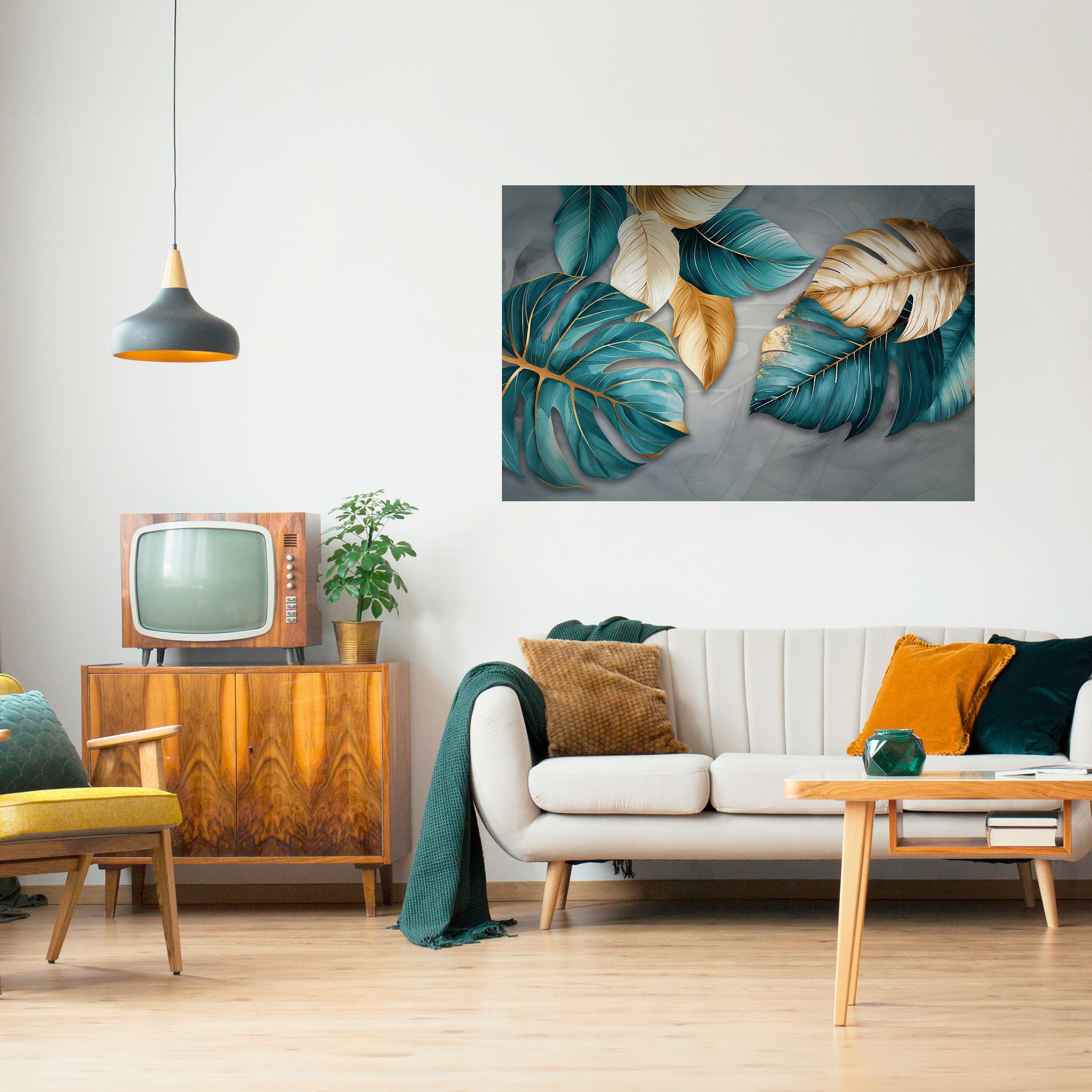 Póster horizontal autoadhesivo ELEGANCIA EN HOJAS