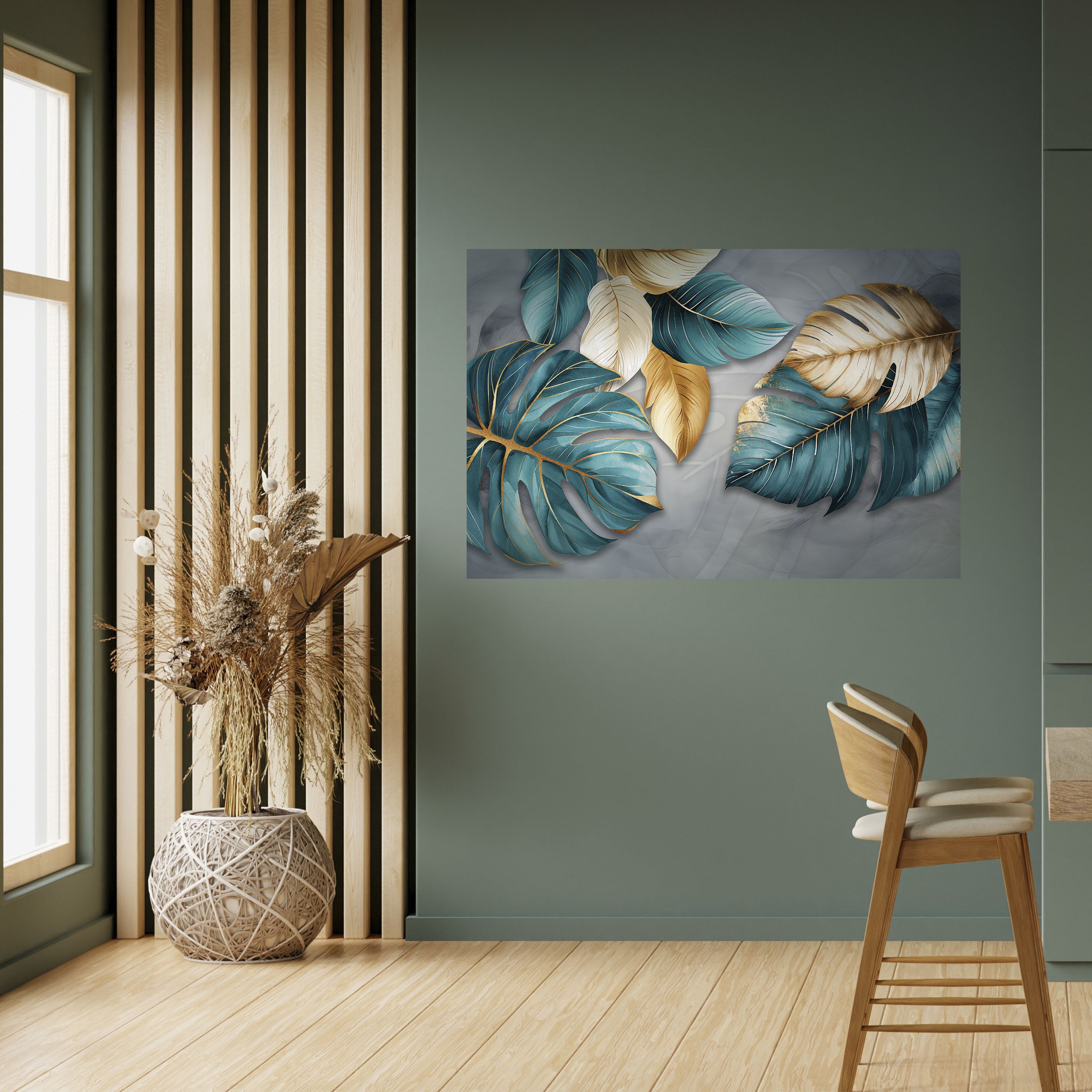 Póster horizontal autoadhesivo ELEGANCIA EN HOJAS