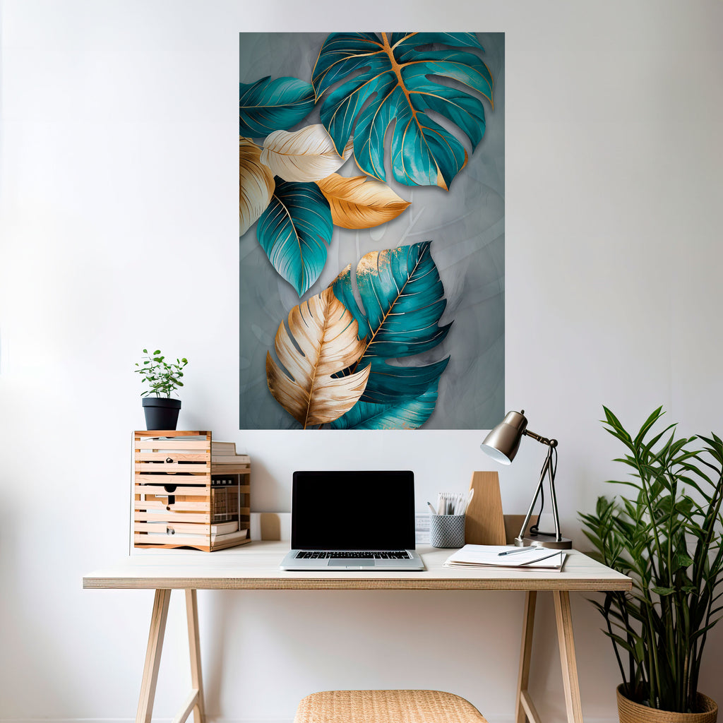 ELEGANCE IN LEAVES Peel and Stick Vertical Poster