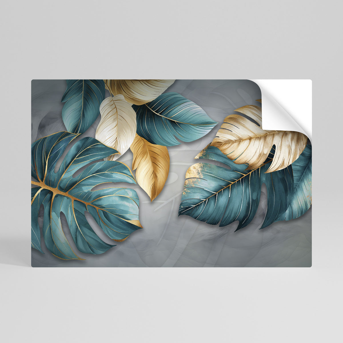 ELEGANCE IN LEAVES Póster adhesivo horizontal