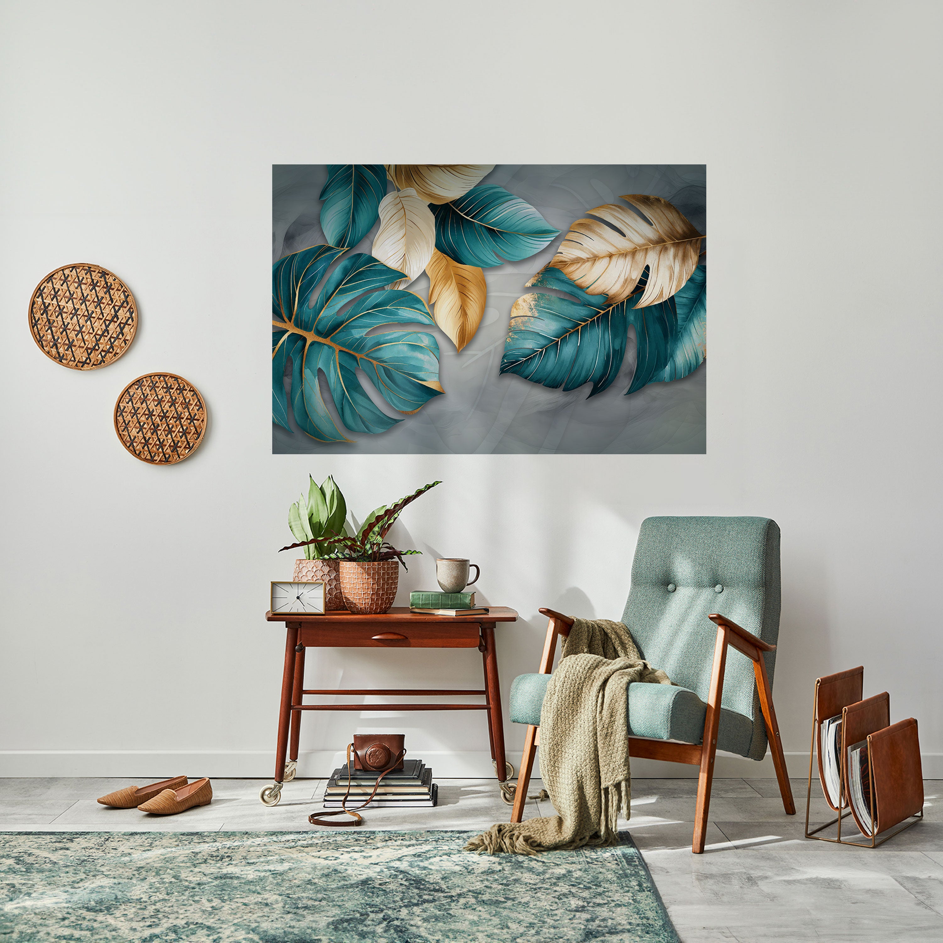 Póster horizontal autoadhesivo ELEGANCIA EN HOJAS