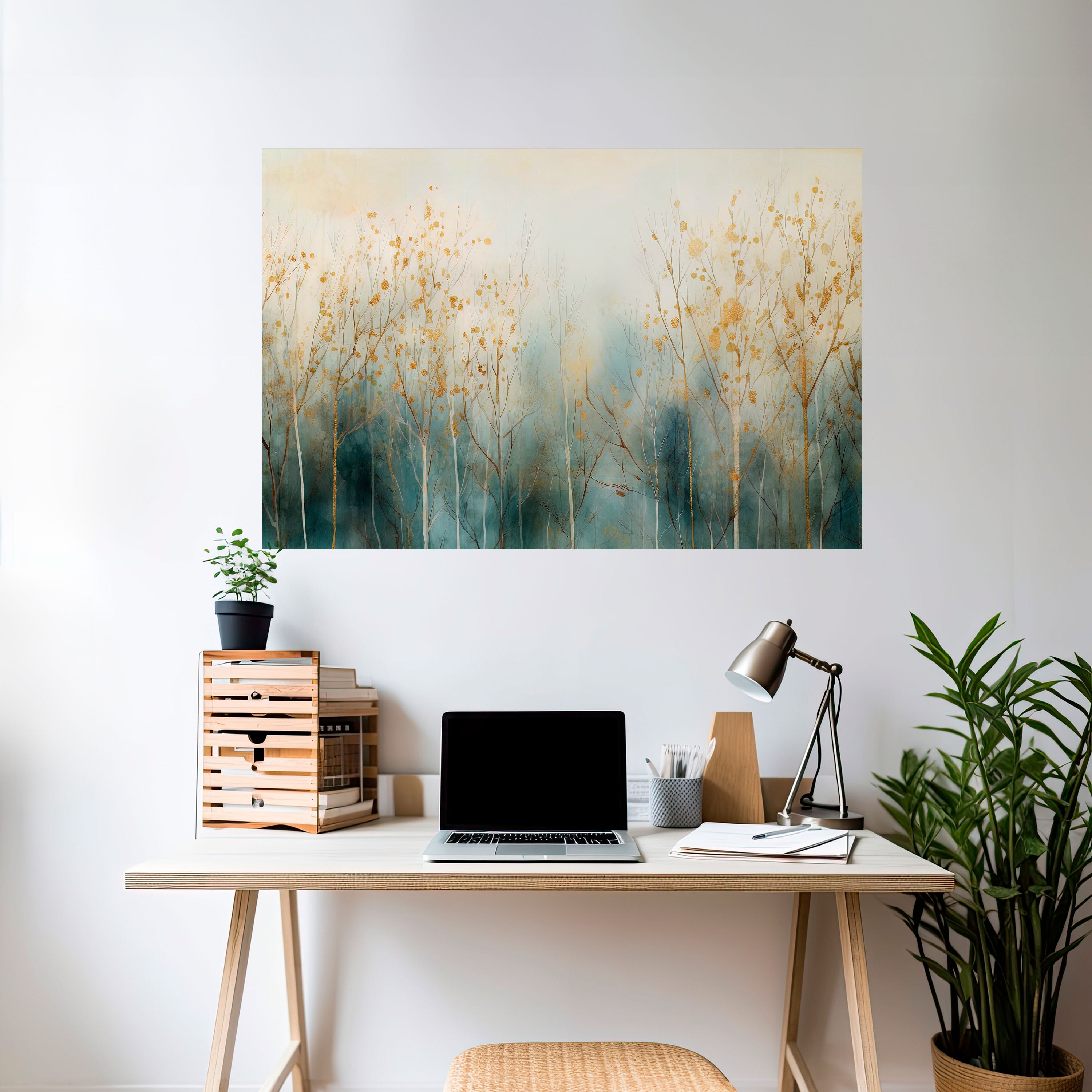 ASPECTOS BRILLANTES DEL OTOÑO Póster horizontal autoadhesivo