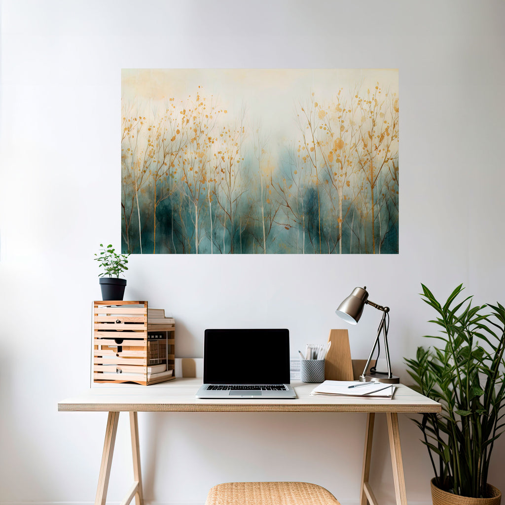 ASPECTOS BRILLANTES DEL OTOÑO Póster horizontal autoadhesivo