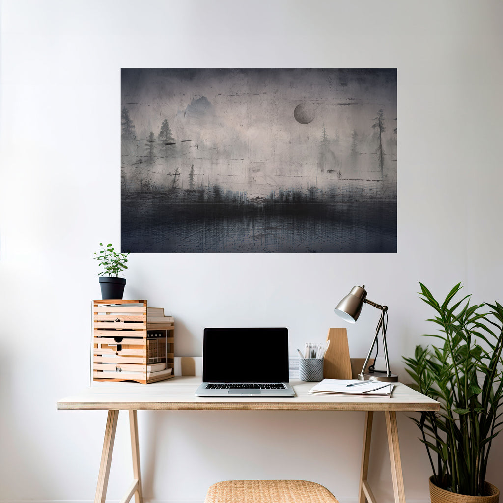 ECLIPSE DE SERENIDAD Póster horizontal autoadhesivo