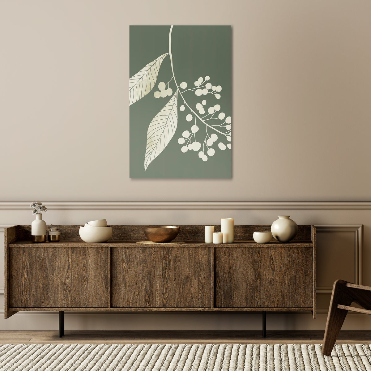 SERENE LEAFY FANTASIES Cuadro en lienzo vertical